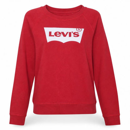 Levi's Womens Red Crew Neck Logo Pullover Sweatshirt M