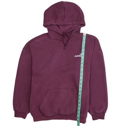 Adidas Womens Burgundy Pullover Hoodie Size 12 Logo Print Cotton Blend