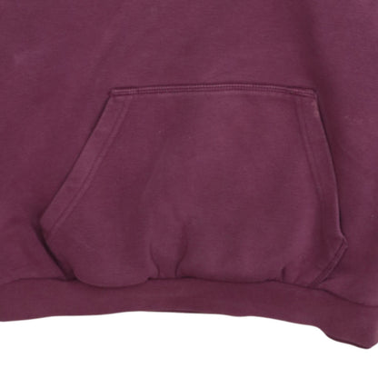 Adidas Womens Burgundy Pullover Hoodie Size 12 Logo Print Cotton Blend
