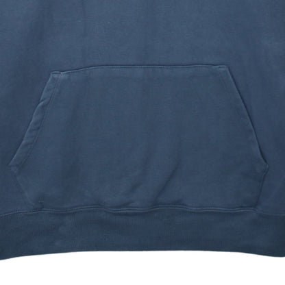 Champion Men Blue Pullover Hoodie L Graphic Logo Fleece Sweatshirt