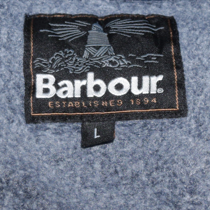 Barbour Men's Blue L Basic Full Zip Fleece Jacket with Suede Trim