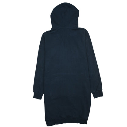 Superdry Womens Black Size 14 Hooded Sweatshirt Dress Logo Glitter Long Sleeve Casual