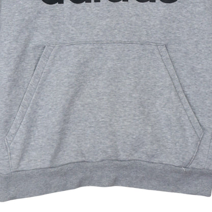 Adidas Mens Grey Pullover Hoodie L Regular Fit Logo Sweatshirt