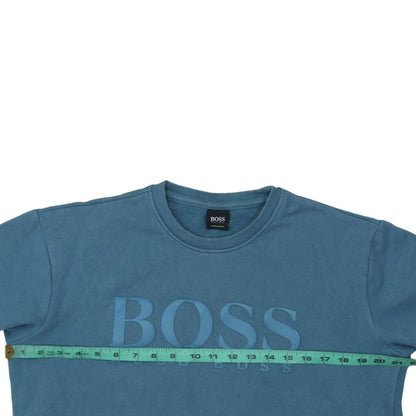 Hugo Boss Men's Blue Logo Crew Neck Pullover Sweatshirt Size L