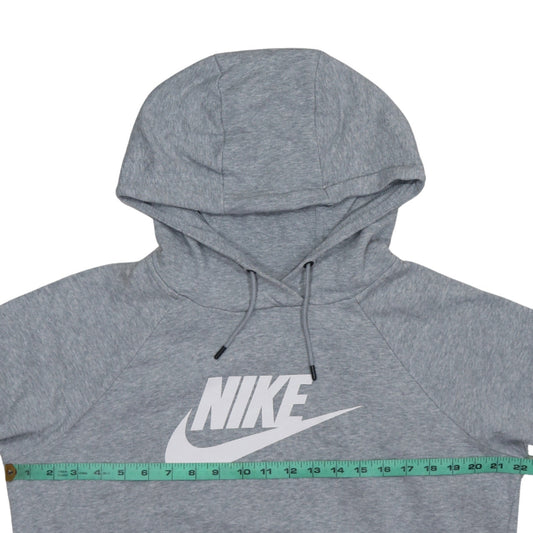 Nike Women’s Grey Pullover Hoodie Medium Cotton Blend Logo Sweatshirt