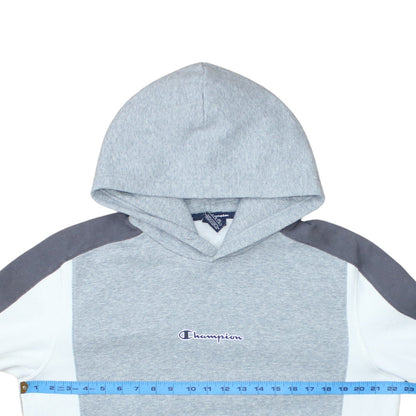 Champion Men’s Grey Pullover Hoodie Large Logo Fleece Sweatshirt