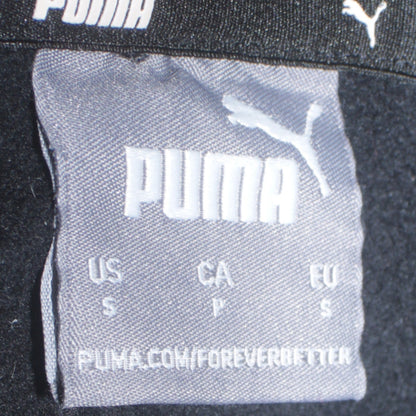 Puma Men's Black Small Pullover Hoodie with Logo Print