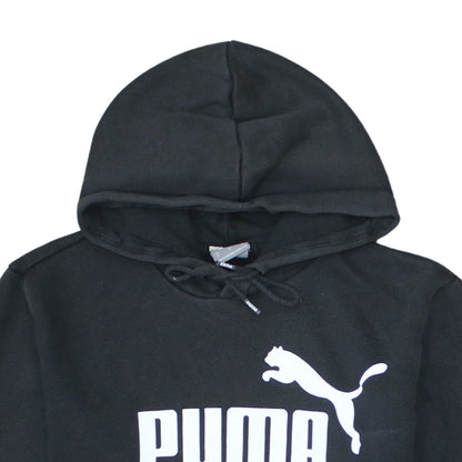 Puma Men's Black Small Pullover Hoodie with Logo Print