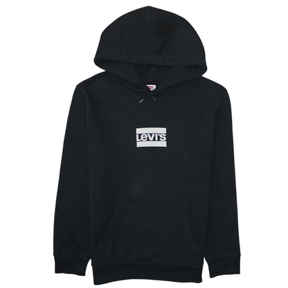 Levi's Women's Black Pullover Hoodie Small Logo Graphic Cotton Blend