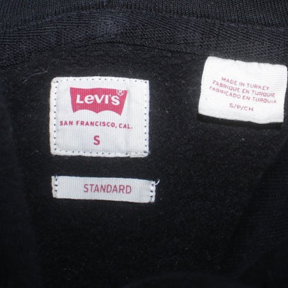 Levi's Women's Black Pullover Hoodie Small Logo Graphic Cotton Blend