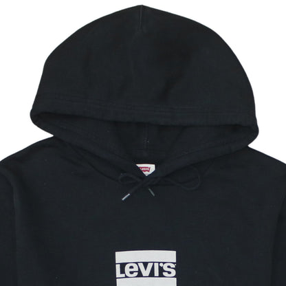 Levi's Women's Black Pullover Hoodie Small Logo Graphic Cotton Blend