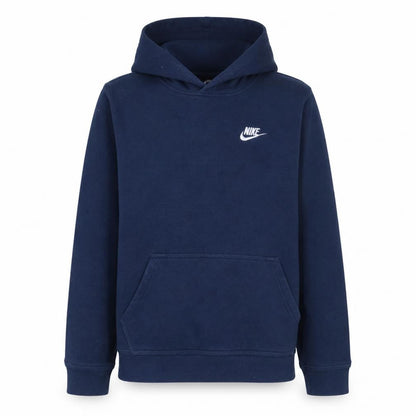 Front view of Nike boys’ navy pullover hoodie xl (158-170cm) fleece sweatshirt