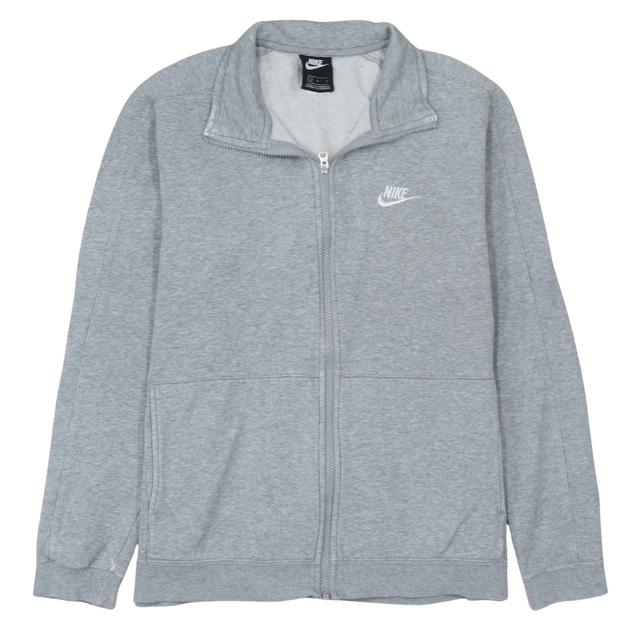 Nike Men's Grey Track Jacket Size L Full Zip Cotton Blend