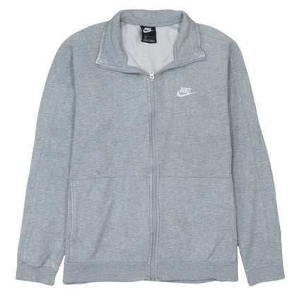 Nike Men's Grey Track Jacket Size L Full Zip Cotton Blend