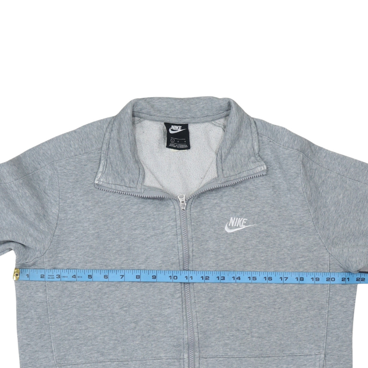 Nike Men's Grey Track Jacket Size L Full Zip Cotton Blend