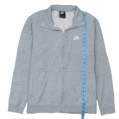 Nike Men's Grey Track Jacket Size L Full Zip Cotton Blend