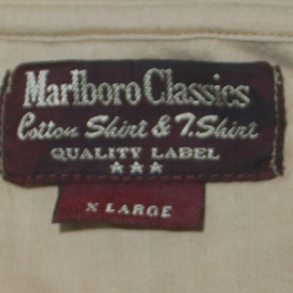 Marlboro Classics Men's Beige V-Neck Cotton Jersey T-Shirt Size L