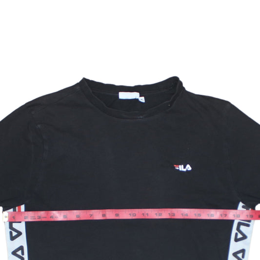 FILA Men's Black Crew Neck Short Sleeve Cotton T-Shirt M