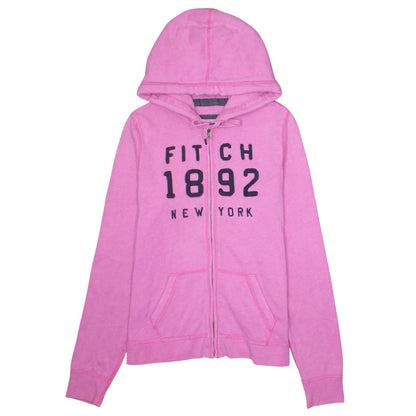 Abercrombie & Fitch Womens Pink Full Zip Hoodie L Cotton Blend