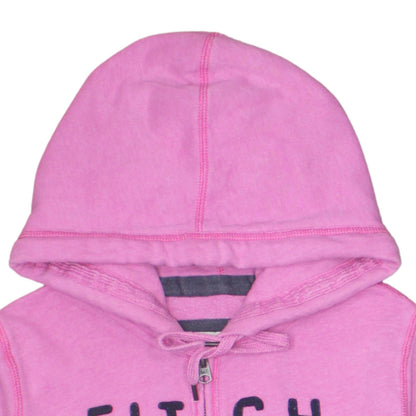 Abercrombie & Fitch Womens Pink Full Zip Hoodie L Cotton Blend