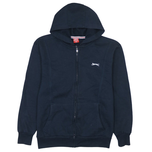 Slazenger Boys Blue Full Zip Hoodie 13 Years Cotton Fleece Sportswear