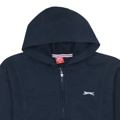 Slazenger Boys Blue Full Zip Hoodie 13 Years Cotton Fleece Sportswear