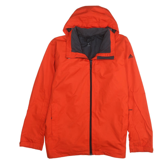 Adidas Men's Red Waterproof Hooded Rain Jacket Size 46/48