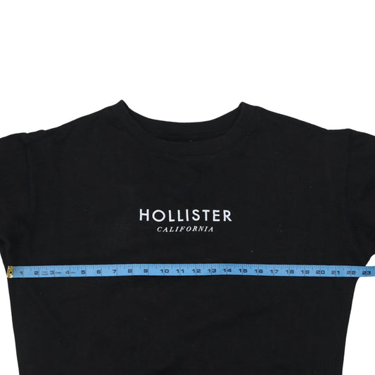Hollister Men's Black Logo Crew Neck Pullover Sweatshirt Size S
