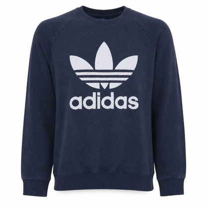 Adidas Men's Blue Crew Neck Logo Pullover Sweatshirt M