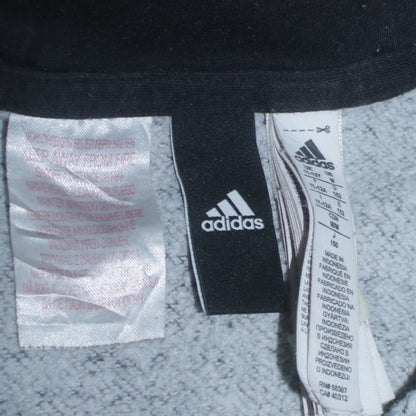 Adidas Boys Grey Full Zip Colourblock Hoodie 11-12 Years