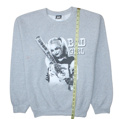 Suicide Squad Grey Graphic Harley Sweatshirt Women M Crew Neck