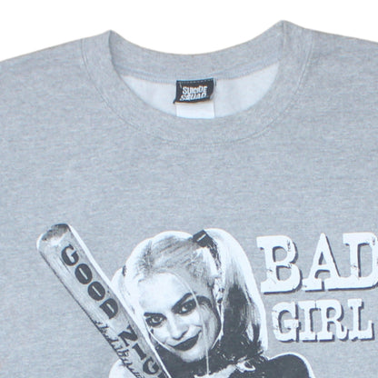 Suicide Squad Grey Graphic Harley Sweatshirt Women M Crew Neck