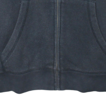 Nike Women Black Full Zip Hoodie Medium Cotton Blend Logo Sportswear