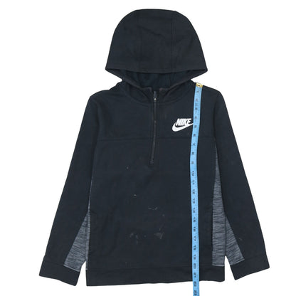 Nike Boys Black 12-13 Years Half Zip Hoodie Sweatshirt