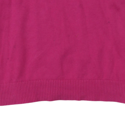 Tommy Hilfiger Men's Pink V-Neck Cotton Jumper Size M