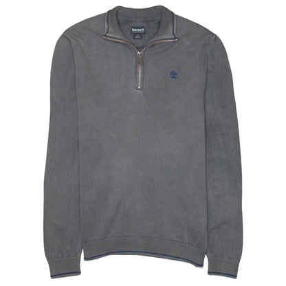 Timberland Men’s Grey 1/4 Zip Cotton Jumper Size S