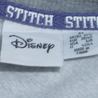 Disney Women Grey Stitch Pullover Sweatshirt Size M 10/12