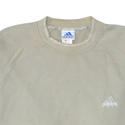 Adidas Men Beige XL Golf Crew Neck Sweatshirt Pullover
