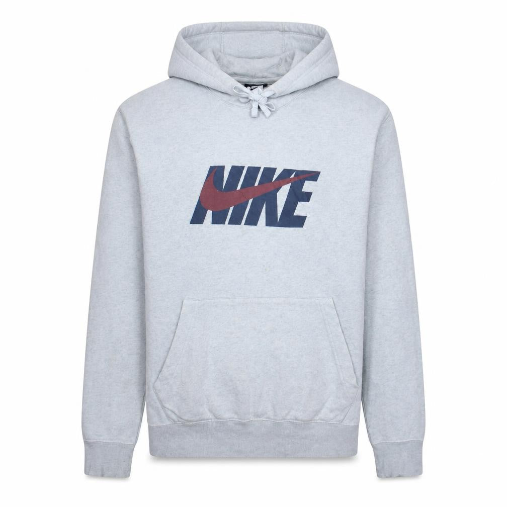 Nike Men’s Grey Pullover Hoodie L Logo Fleece Sportswear