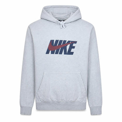 Nike Men’s Grey Pullover Hoodie L Logo Fleece Sportswear