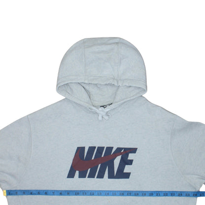 Nike Men’s Grey Pullover Hoodie L Logo Fleece Sportswear