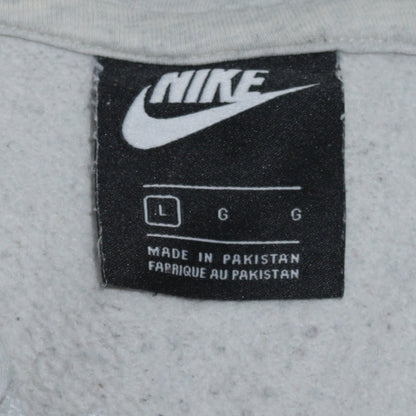 Nike Men’s Grey Pullover Hoodie L Logo Fleece Sportswear