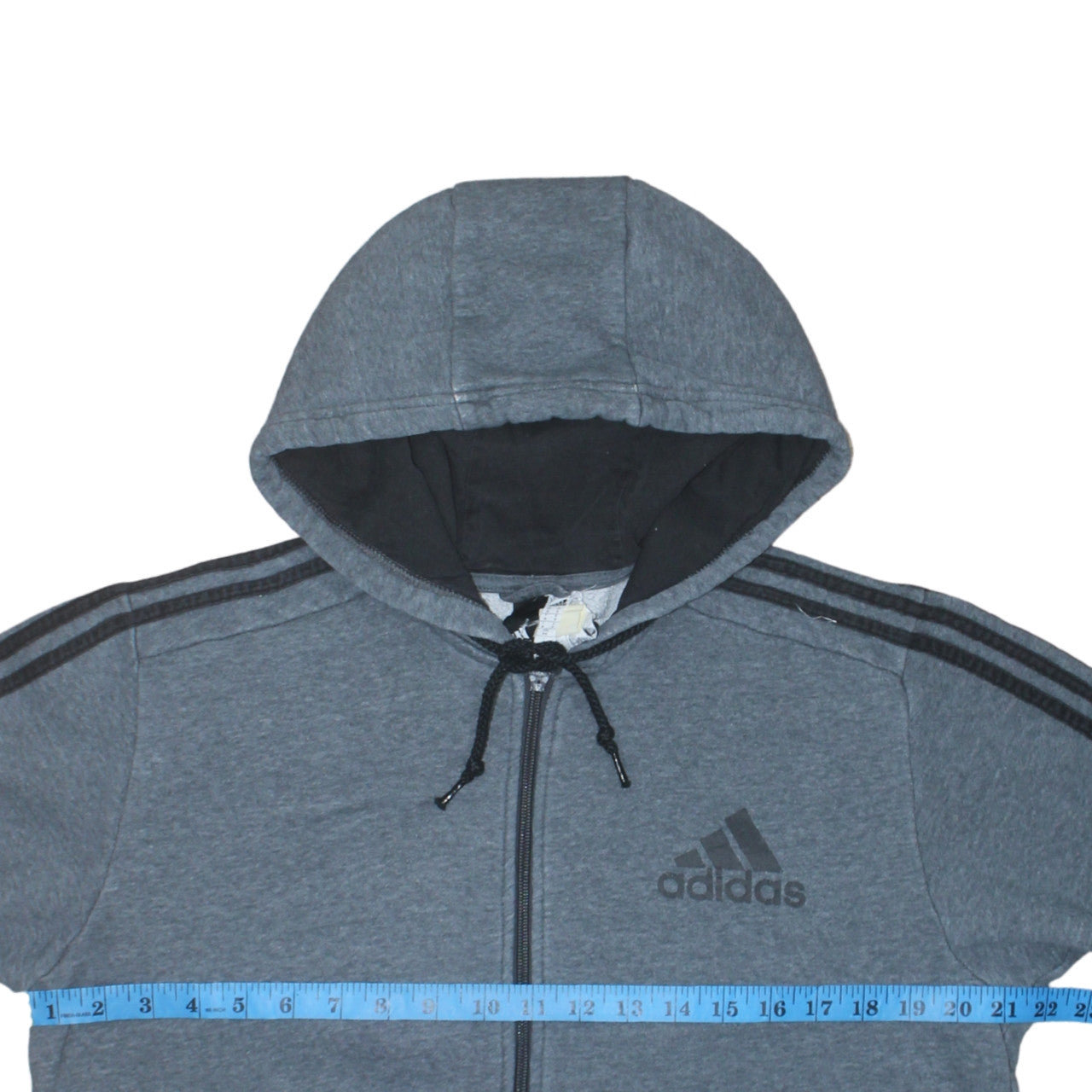 Adidas Men's Grey Full Zip Hoodie Medium Sports Fleece