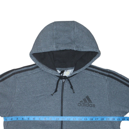 Adidas Men's Grey Full Zip Hoodie Medium Sports Fleece