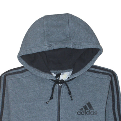 Adidas Men's Grey Full Zip Hoodie Medium Sports Fleece