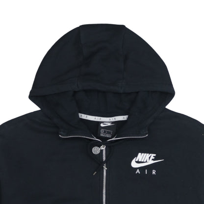 Nike Air Black Full Zip Hoodie Women L Cotton Blend Sportswear