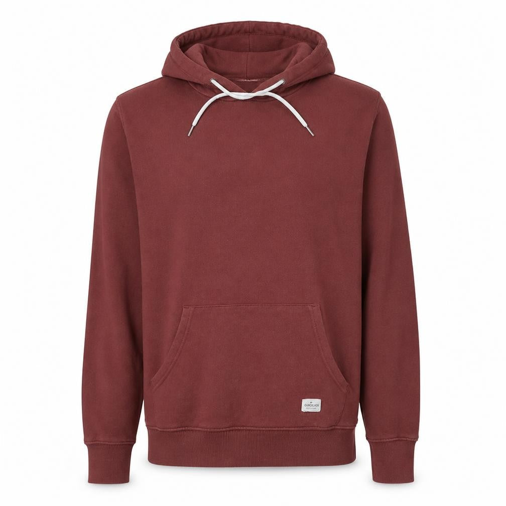 Quiksilver Men's Red Pullover Hoodie Medium Fleece Cotton Blend