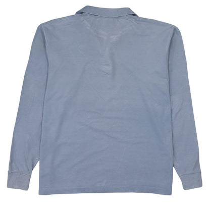 Kappa Men's Blue Long Sleeve Polo Shirt Size L Cotton Casual Top