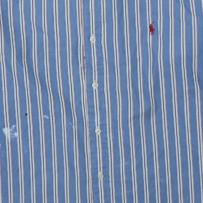 Ralph Lauren Men's Blue Striped Button-Down Cotton Shirt XL