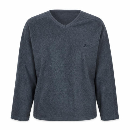 Reebok Women’s Grey Fleece V-Neck Pullover Sweatshirt Size 14
